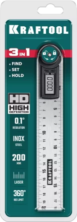 Транспортир-угломер ЗУБР из нержавеющей стали, многофункциональный, нониусный 34682 купить в Уфе