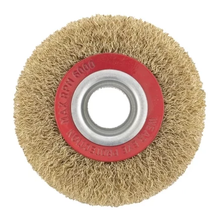 Щетка для точила 125 мм посадка 20 мм плоская латунированная витая проволока MTX 74659 купить в Уфе