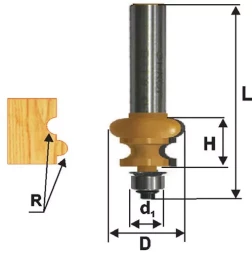 Фреза кромочная фигурная Ф25.5Х16 мм R32 мм хвостовик 8 мм 46428
