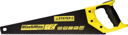 Ножовка универсальная (пила) STAYER BlackMAX 400 мм, 7TPI, тефлон покрытие, рез вдоль и поперек волокон, для средних заготовок, фанеры, ДСП, МДФ 2-15081-40 купить в Уфе