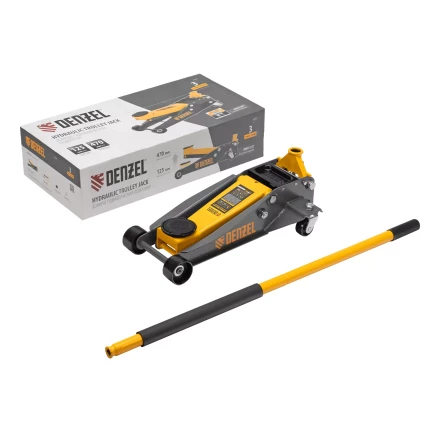 Домкрат гидравлический подкатной Denzel 51260, 3 т, 125-470 мм, быстрый подъем, проф. купить в Уфе