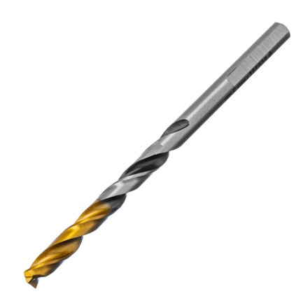 Сверло спиральное по металлу Denzel 5 x 86мм, Р6М5, Golden Tip, многогранная заточка, 718276 купить в Уфе