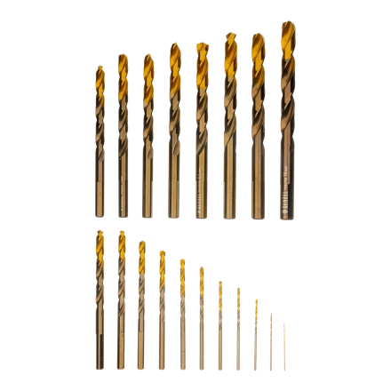 Набор сверл по металлу Denzel 723008, 1-10 мм, Р6М5К8-TiN, Golden Tip, 19 шт купить в Уфе