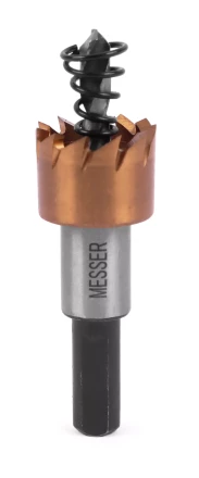 HSS-TiN коронка MESSER  17мм с центр. сверлом и толкающей пружиной для  лист. материала  до 2 мм ц/х купить в Уфе