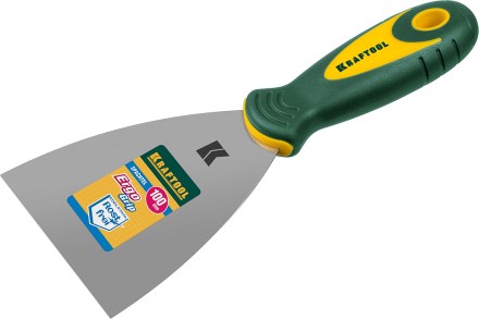 Шпательная лопатка KRAFTOOL с 2-компонент ручк, профилиров нержав полотно, 100мм 10035-100 купить в Уфе