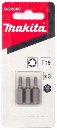 Биты Makita Тоrх Т15 25мм 3шт (B-23606) купить в Уфе