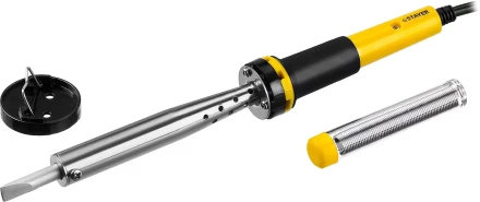 Паяльник STAYER &quot;PROFI&quot; с двухкомпонентной рукояткой и долговечным жалом, в комплекте (припой и подставка), 80 Вт, клин 55300-80 купить в Уфе