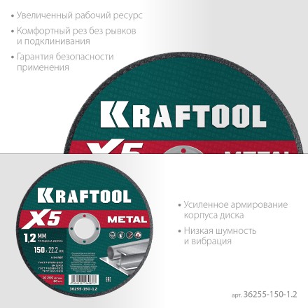 Круги отрезные абразивные, по металлу 36255-150-1.2 купить в Уфе