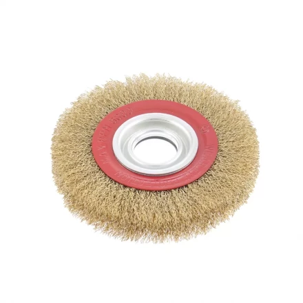 Щетка для точила 150 мм посадка 32 мм плоская латунированная витая проволока MTX 74660 купить в Уфе