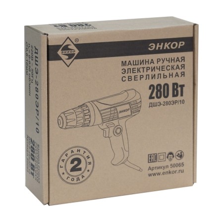 Дрель-шуруповерт ЭНКОР ДШЭ-280ЭР/10,  1/8 50065 купить в Уфе