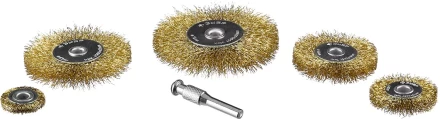 ЗУБР &quot;ПРОФЕССИОНАЛ&quot;. Набор щеток дисковых для дрели, витая стальная латунированная проволока 0,3мм, 5 шт 3521-H5_z02 купить в Уфе