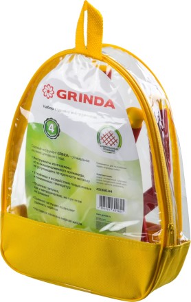 Набор GRINDA: Совок посадочный широкий, совок посадочный узкий, рыхлитель, мотыга-рыхлитель с нейлоновым корпусом, 4 предмета 421360-H4 купить в Уфе