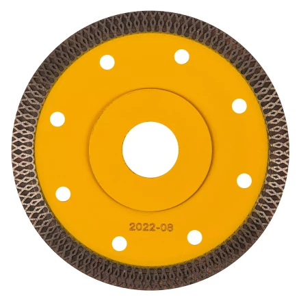 Диск алмазный отрезной Denzel 115 х 22,2мм, сплошной, супертонкий, горячий пресс, сухой/мокрый рез 73057 купить в Уфе