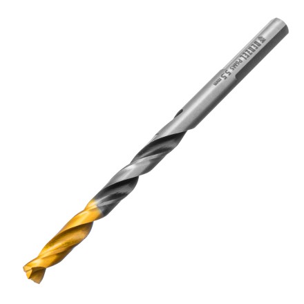 Сверло спиральное по металлу Denzel 5,5 x 93мм, Р6М5, Golden Tip, многогранная заточка, 718277 купить в Уфе