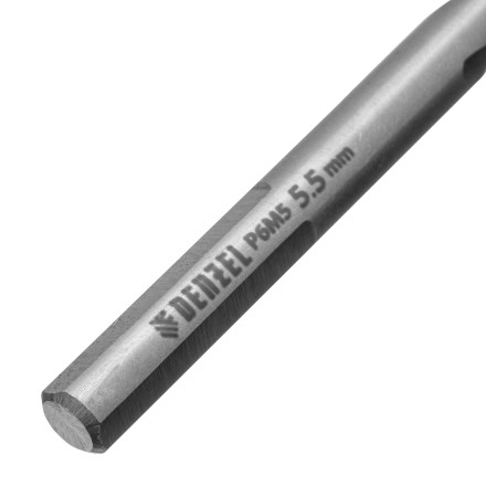 Сверло спиральное по металлу Denzel 5,5 x 93мм, Р6М5, Golden Tip, многогранная заточка, 718277 купить в Уфе
