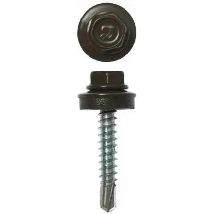 Саморезы ЗУБР окраш., RAL 8028 земел.-коричн., для крепл. кров. матер. к дерев. обреш., 4.8х29мм, 2500шт 4-300310-48-029-8028 купить в Уфе