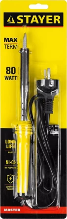 Паяльник STAYER &quot;MASTER&quot; с пластмассовой рукояткой и долговечным жалом, 80 Вт, клин 55305-80 купить в Уфе