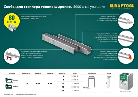 Скобы тип 21GA (80 / Pr A / Senco AT) 5000 шт 31780-10 купить в Уфе