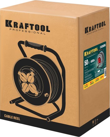 Силовые удлинители на стальной катушке  HEAVY DUTY 4.0, кабель КГ 3х2,5 кв мм 55086-50 купить в Уфе