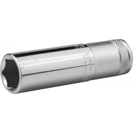 Торцовая головка KRAFTOOL &quot;INDUSTRIE QUALITAT&quot;, удлиненная, Cr-V, FLANK, хромосатинированная, 1/2&quot;, 15 мм 27807-15_z01 купить в Уфе