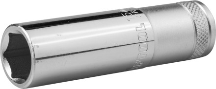 Торцовая головка KRAFTOOL &quot;INDUSTRIE QUALITAT&quot;, удлиненная, Cr-V, FLANK, хромосатинированная, 1/2&quot;, 15 мм 27807-15_z01 купить в Уфе