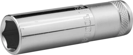 Торцовая головка KRAFTOOL &quot;INDUSTRIE QUALITAT&quot;, удлиненная, Cr-V, FLANK, хромосатинированная, 1/2&quot;, 15 мм 27807-15_z01 купить в Уфе