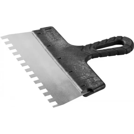 Шпатель ЗУБР &quot;МАСТЕР&quot; ФАСАДНЫЙ, нержавеющее полотно, 250мм, зуб 10х10мм 10078-25-10 купить в Уфе