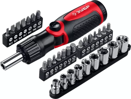 ЗУБР реверсивно-рычажная отвертка с насадками (25161-H31) купить в Уфе