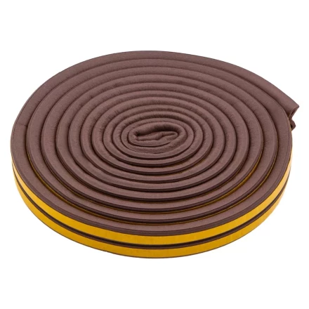 Уплотнитель резиновый, 6 м, профиль &quot;D&quot;, коричневый Сибртех 88916 купить в Уфе