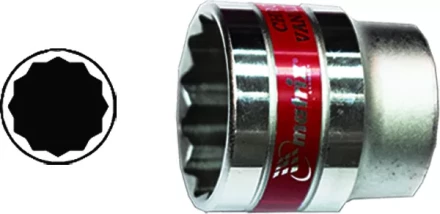 Головка торцевая 17 мм 12-гранная CrV под квадрат 1/2&quot; хромированная  MATRIX MASTER 13690 купить в Уфе