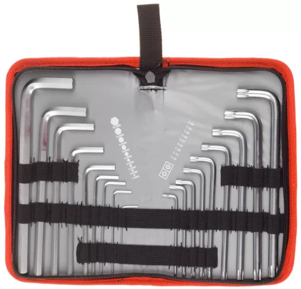 Набор ключей имбусовых ЗУБР &quot;МАСТЕР&quot;Cr-V,нейлон чехол,HEX 1,5-10 мм длинные 9 шт,TORX Т10-Т50  длинные 9 шт 27463-H18 купить в Уфе