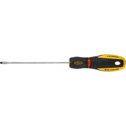 Отвертка STAYER &quot;PROFI&quot; &quot;PROTech&quot;, двухкомп рукоятка, намагниченная, Cr-Mo, SL3,0x100мм 25131-03-10_z02 купить в Уфе