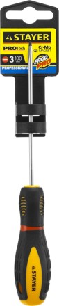 Отвертка STAYER &quot;PROFI&quot; &quot;PROTech&quot;, двухкомп рукоятка, намагниченная, Cr-Mo, SL3,0x100мм 25131-03-10_z02 купить в Уфе