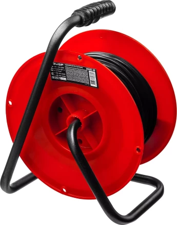 Удлинитель на катушке &quot;ПВС 307&quot;, 40 м, 2500 Вт, 4 гнезда, ПВС 3х0,75 кв мм, ЗУБР 55083-40 купить в Уфе