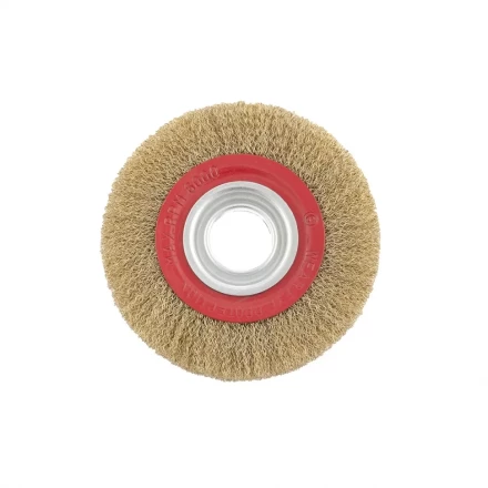 Щетка для точила 200 мм посадка 32 мм плоская латунированная витая проволока MTX 74662 купить в Уфе