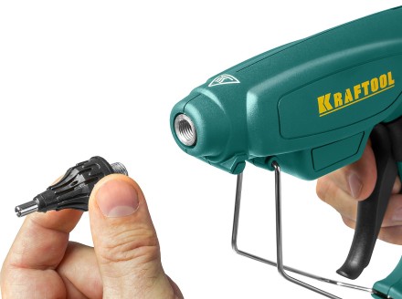 Пистолет клеевой (термоклеящий) &quot;PRO&quot;, KRAFTOOL 06843-220-12, эл, двухкомп корпус, рабоч темп 193град, выход клея 1,2кг/час, d=12мм, 220Вт 06843-220-12 купить в Уфе