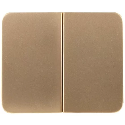 Выключатель СВЕТОЗАР "ГАММА" двухклавишный, без вставки и рамки, цвет золотой металлик, 10A/~250B SV-54134-GM купить в Уфе