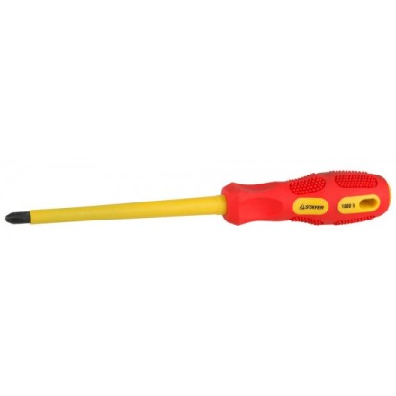 Отвертка STAYER &quot;PROFESSIONAL&quot; &quot;MAX-GRIP&quot; диэлектрическая, двухкомпонентная рукоятка, Cr-V, PH №3x150мм 25828-3-150 G купить в Уфе