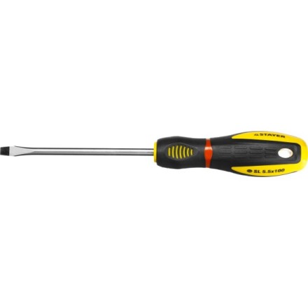 Отвертка STAYER &quot;PROFI&quot; &quot;PROTech&quot;, двухкомп рукоятка, намагниченная, Cr-Mo, SL5,5x100мм 25131-05-10_z02 купить в Уфе