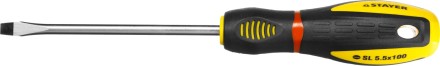 Отвертка STAYER &quot;PROFI&quot; &quot;PROTech&quot;, двухкомп рукоятка, намагниченная, Cr-Mo, SL5,5x100мм 25131-05-10_z02 купить в Уфе