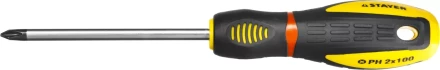 Отвертка STAYER &quot;PROFI&quot; &quot;PROTech&quot;, двухкомп рукоятка, намагниченная, Cr-Mo, PH2x100мм 25132-2-10_z02 купить в Уфе
