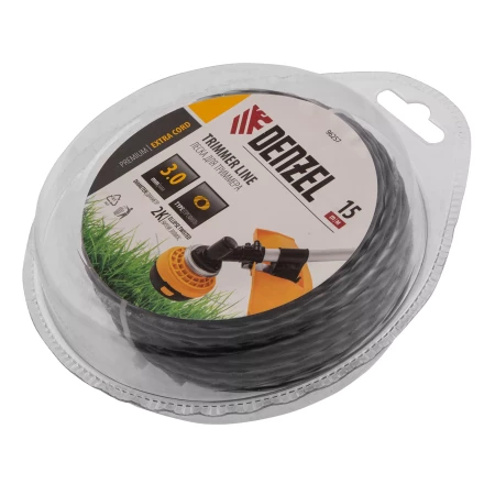 Леска для триммера двухкомпонентная эллипс Denzel, 3,0мм х 15м, блистер EXTRA CORD 96257 купить в Уфе