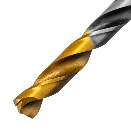 Сверло спиральное по металлу Denzel 6,5 x 93мм, Р6М5, Golden Tip, многогранная заточка, 718279 купить в Уфе
