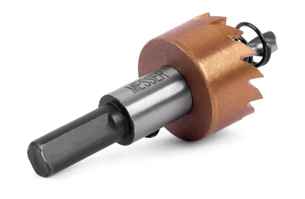 HSS-TiN коронка MESSER  20мм с центр. сверлом и толкающей пружиной для  лист. материала  до 2 мм ц/х купить в Уфе