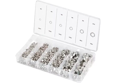 Набор гаек  М3 М4 М5 М6 М8 М10 600 предметов СИБРТЕХ 47615 купить в Уфе