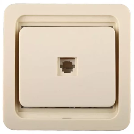 Розетка СВЕТОЗАР &quot;ГАММА&quot; телефонная одинарная, цвет бежевый SV-54117-B купить в Уфе