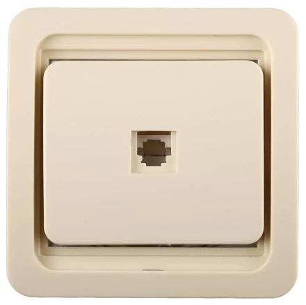 Розетка СВЕТОЗАР &quot;ГАММА&quot; телефонная одинарная, цвет бежевый SV-54117-B купить в Уфе