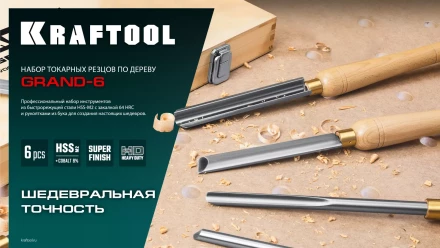 Набор профессиональных токарных резцов по дереву KRAFTOOL 18368 купить в Уфе