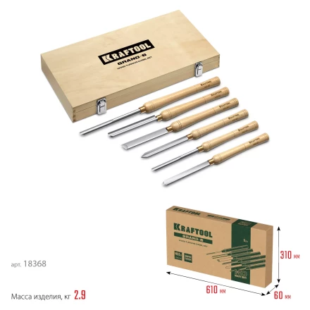 Набор профессиональных токарных резцов по дереву KRAFTOOL 18368 купить в Уфе