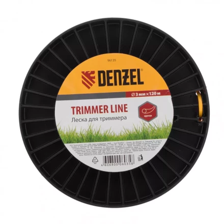 Леска для триммера круглая  3,0 мм 120 м на Din катушке Россия Denzel 96135 купить в Уфе